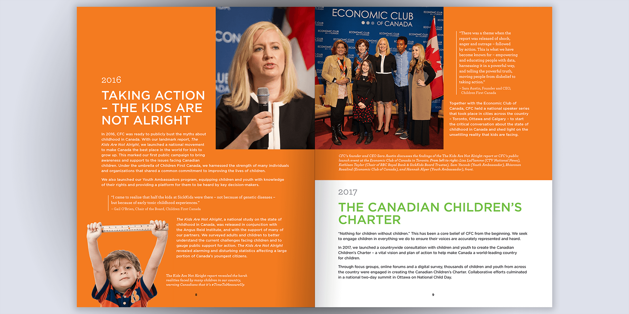 Children First Canada Report designed by GOOD Company, Calgary, Canada